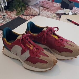 New Balance Red and Beige Sneakers 327